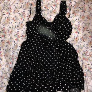 INC MESH POLKA DOT EMPIRE DRESS